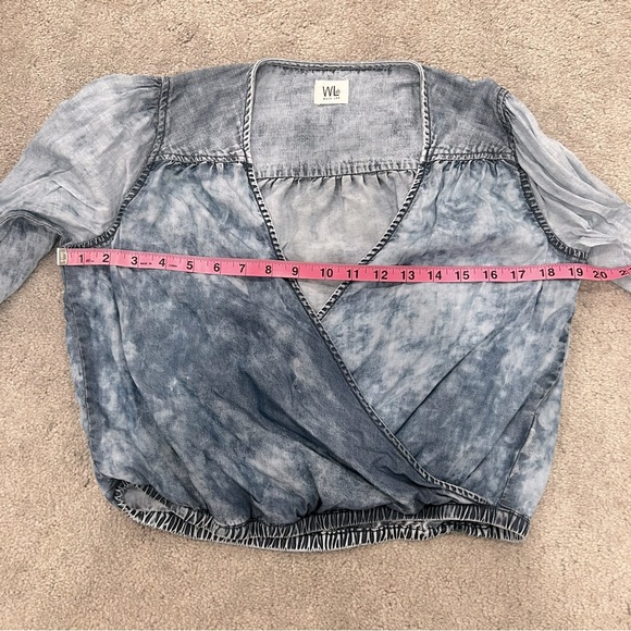 Wash Lab Denim Cross-Front Shirt Women’s Sz S - Picture 8 of 10